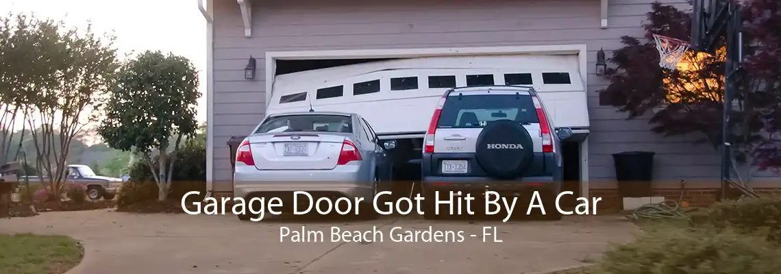 Garage Door Got Hit By A Car Palm Beach Gardens - FL