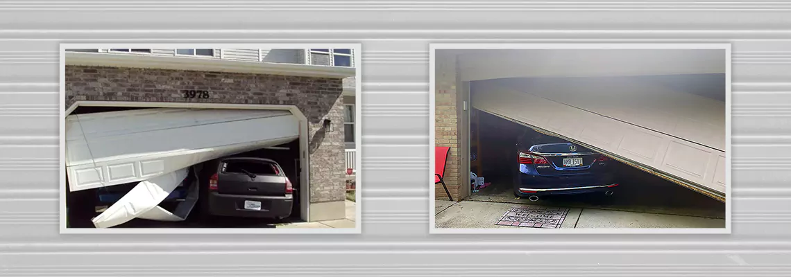 Repair Commercial Garage Door Got Hit By A Car in Palm Beach Gardens, Florida